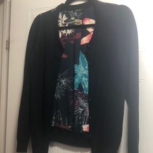 RW navy/floral cardigan